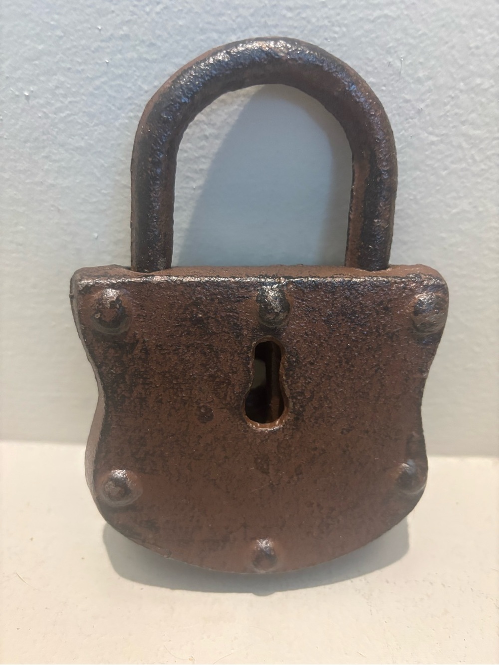 Vintage Rustic Brown weathered padlock study office, bookshelf, library jail key